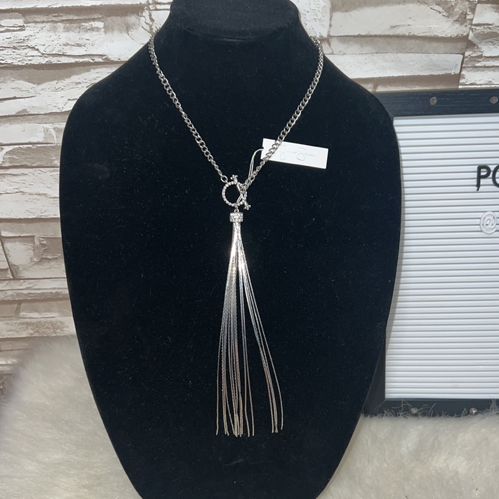 JESSICA SIMPSON Waterfall Liquid Metal necklace